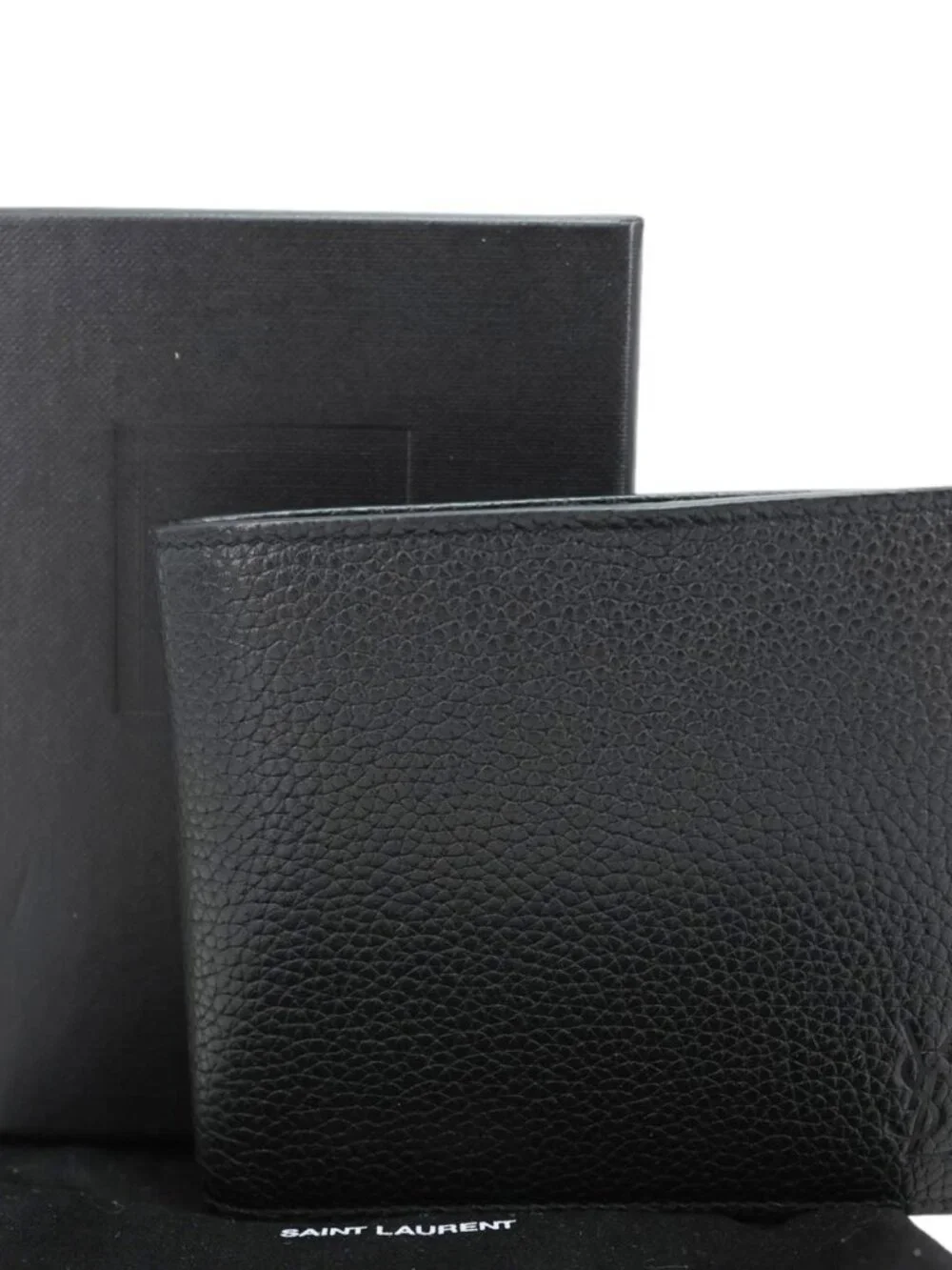 Yves Saint Laurent  Cassandre Grained Leather Bifold Wallet Black - Picture 3 of 12